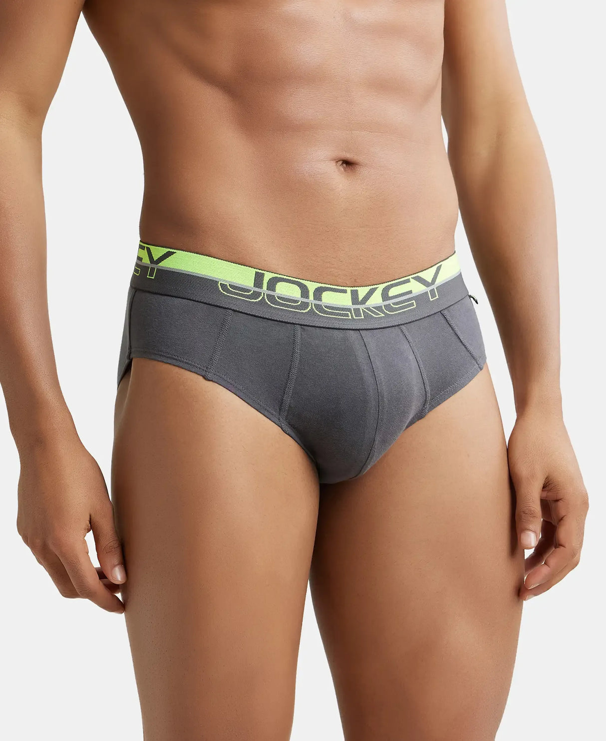 JOCKEY Super Combed Cotton Solid Brief with Ultrasoft Waistband #FP01 - Asphalt