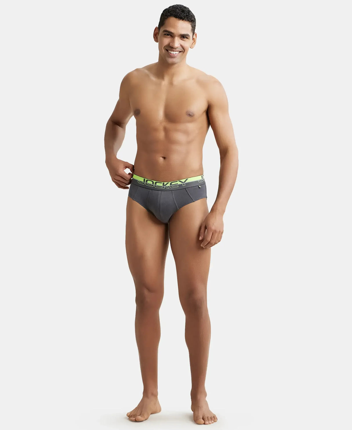 JOCKEY Super Combed Cotton Solid Brief with Ultrasoft Waistband #FP01 - Asphalt