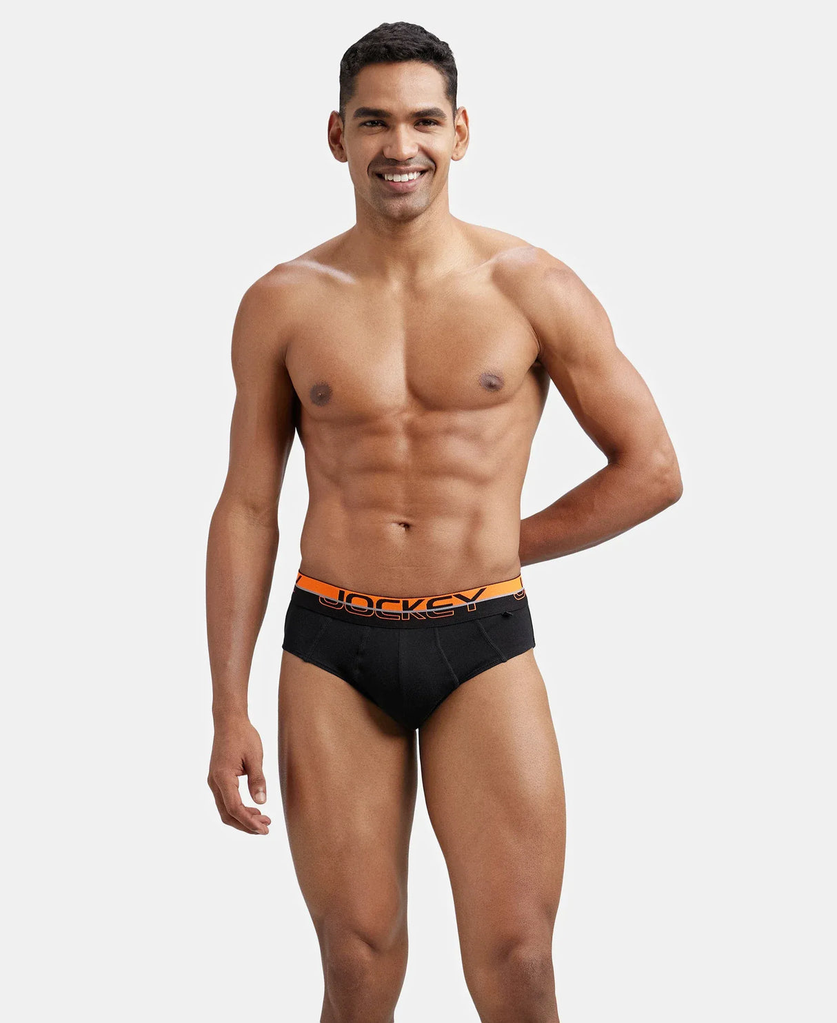 JOCKEY Super Combed Cotton Solid Brief with Ultrasoft Waistband #FP01 - Black