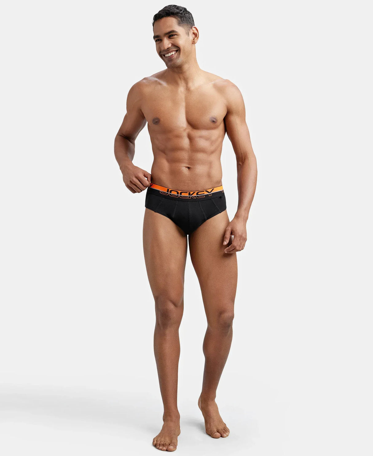 JOCKEY Super Combed Cotton Solid Brief with Ultrasoft Waistband #FP01 - Black