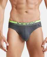 JOCKEY Super Combed Cotton Rib Solid Brief with Ultrasoft Waistband #FP02- Asphalt