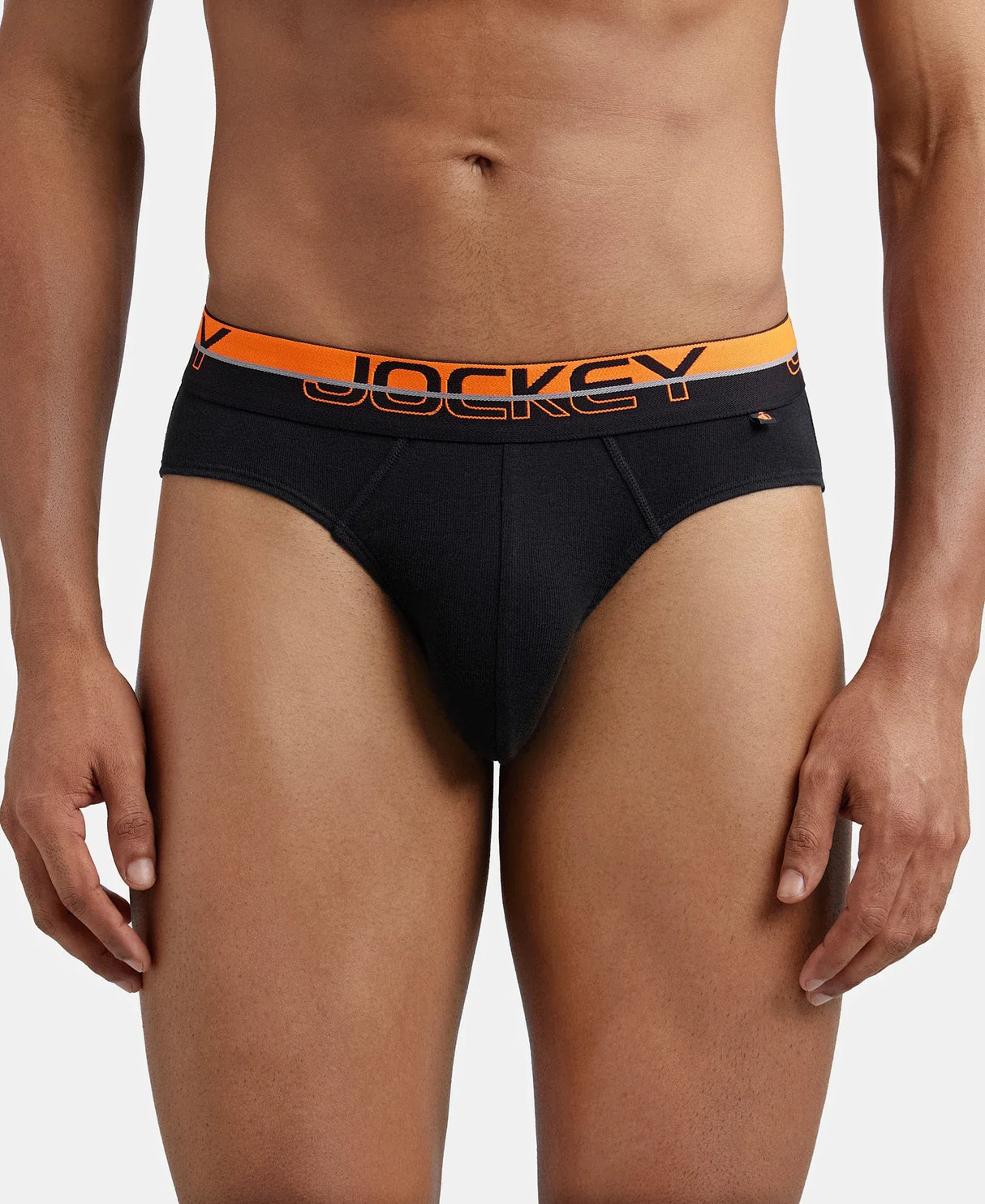 JOCKEY Super Combed Cotton Rib Solid Brief with Ultrasoft Waistband #FP02- Black