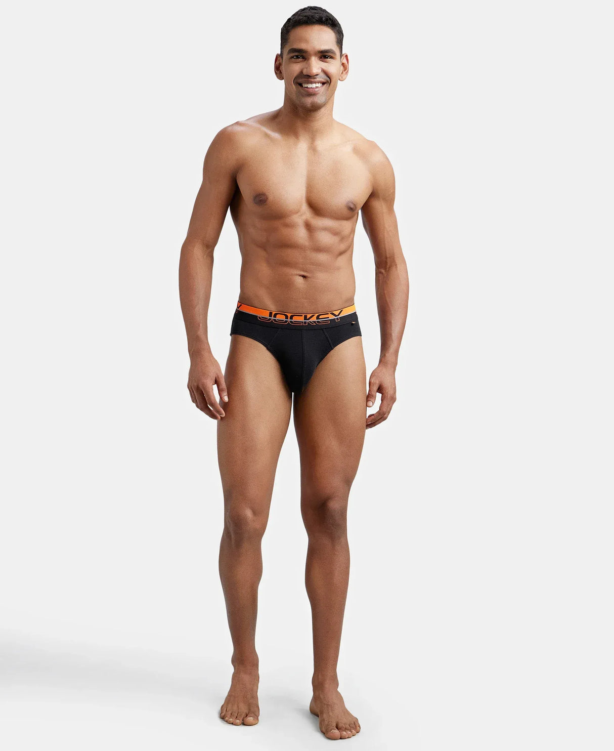 JOCKEY Super Combed Cotton Rib Solid Brief with Ultrasoft Waistband #FP02- Black