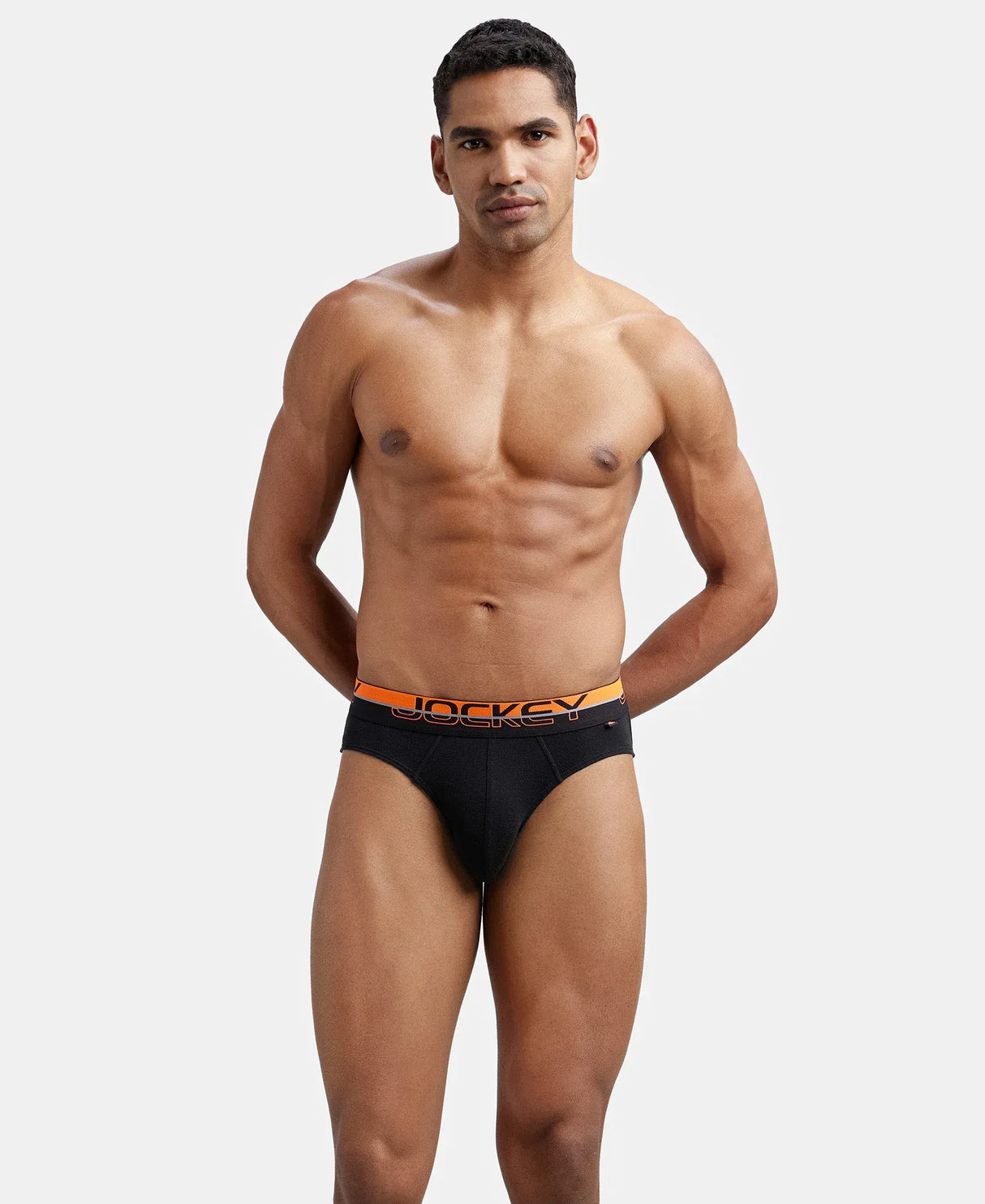 JOCKEY Super Combed Cotton Rib Solid Brief with Ultrasoft Waistband #FP02- Black