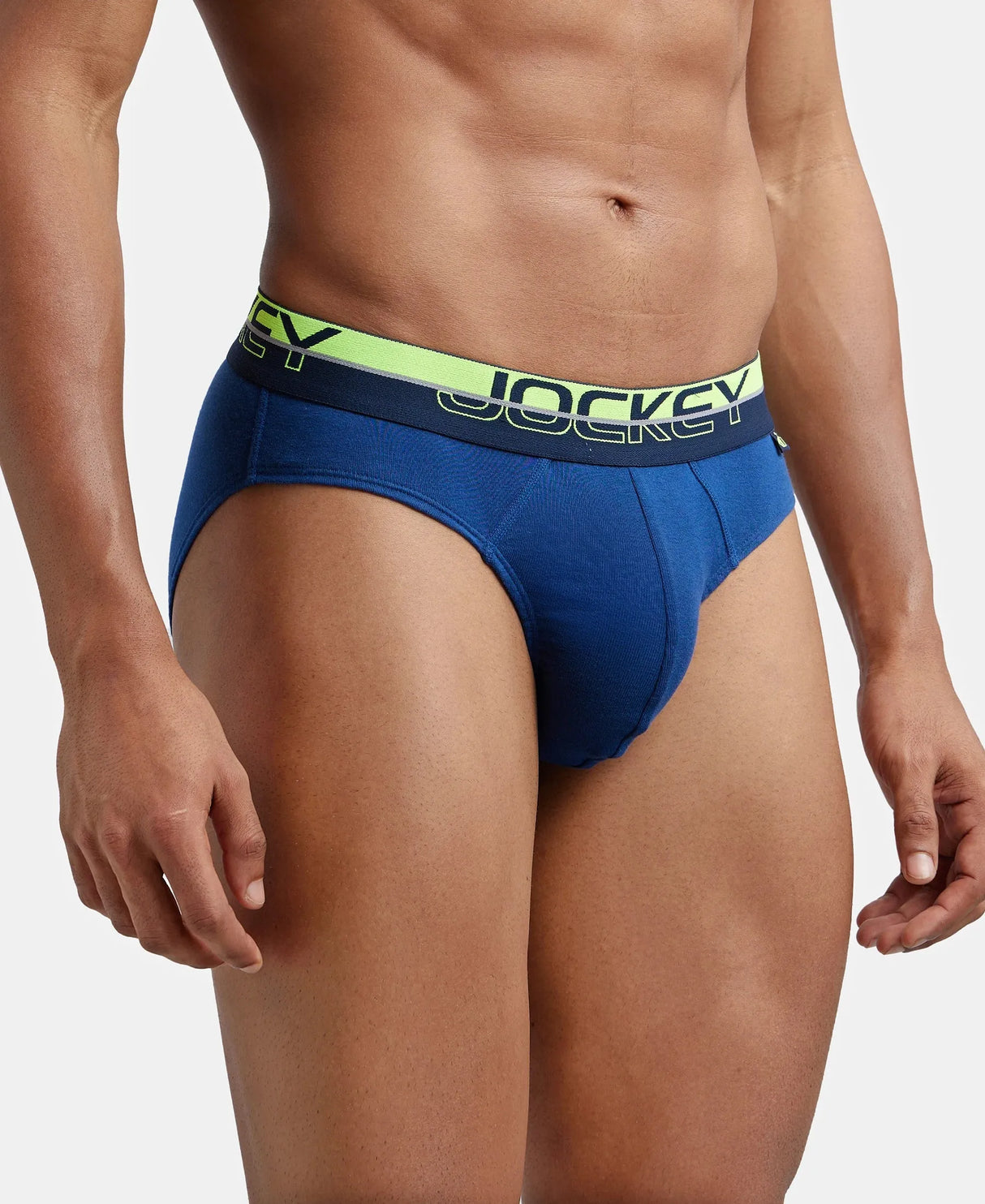 JOCKEY Super Combed Cotton Rib Solid Brief with Ultrasoft Waistband #FP02- Estate Blue