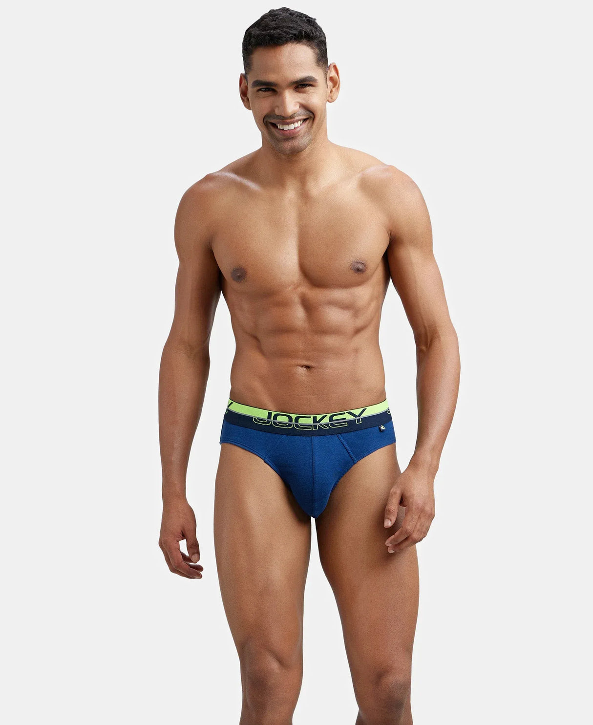 JOCKEY Super Combed Cotton Rib Solid Brief with Ultrasoft Waistband #FP02- Estate Blue