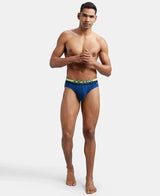 JOCKEY Super Combed Cotton Rib Solid Brief with Ultrasoft Waistband #FP02- Estate Blue