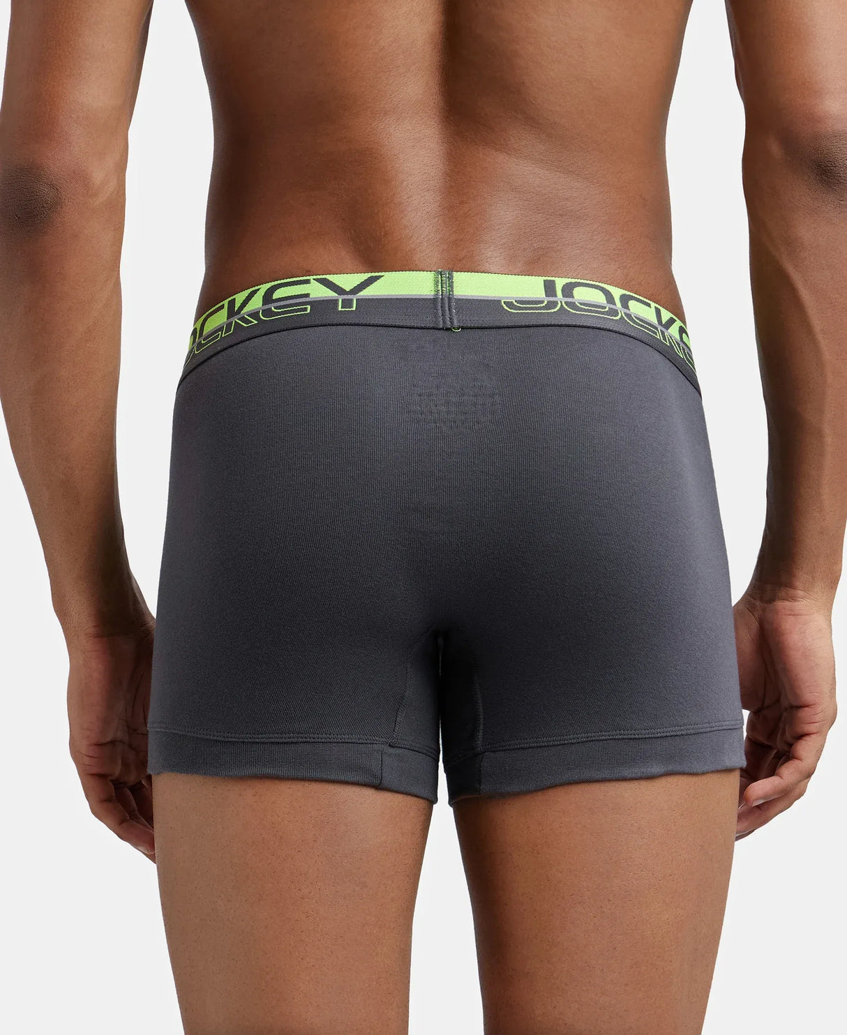 JOCKEY Super Combed Cotton Rib Solid Trunk with Ultrasoft Waistband #FP03- Asphalt