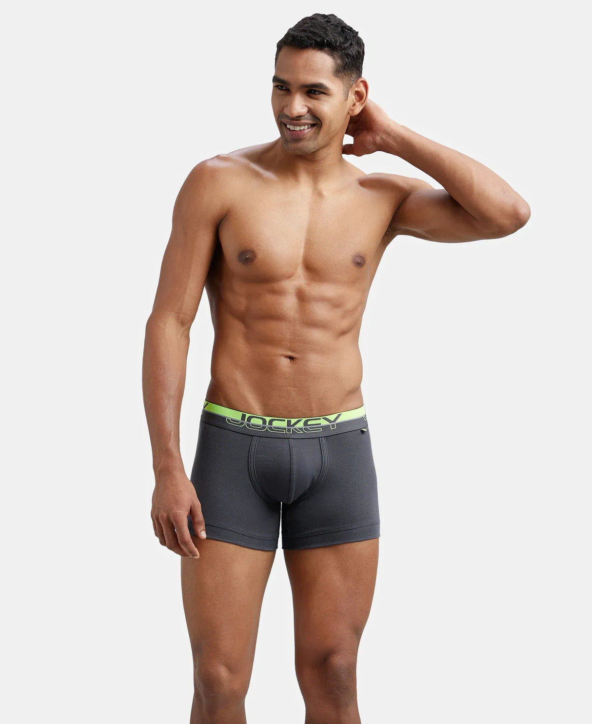 JOCKEY Super Combed Cotton Rib Solid Trunk with Ultrasoft Waistband #FP03- Asphalt