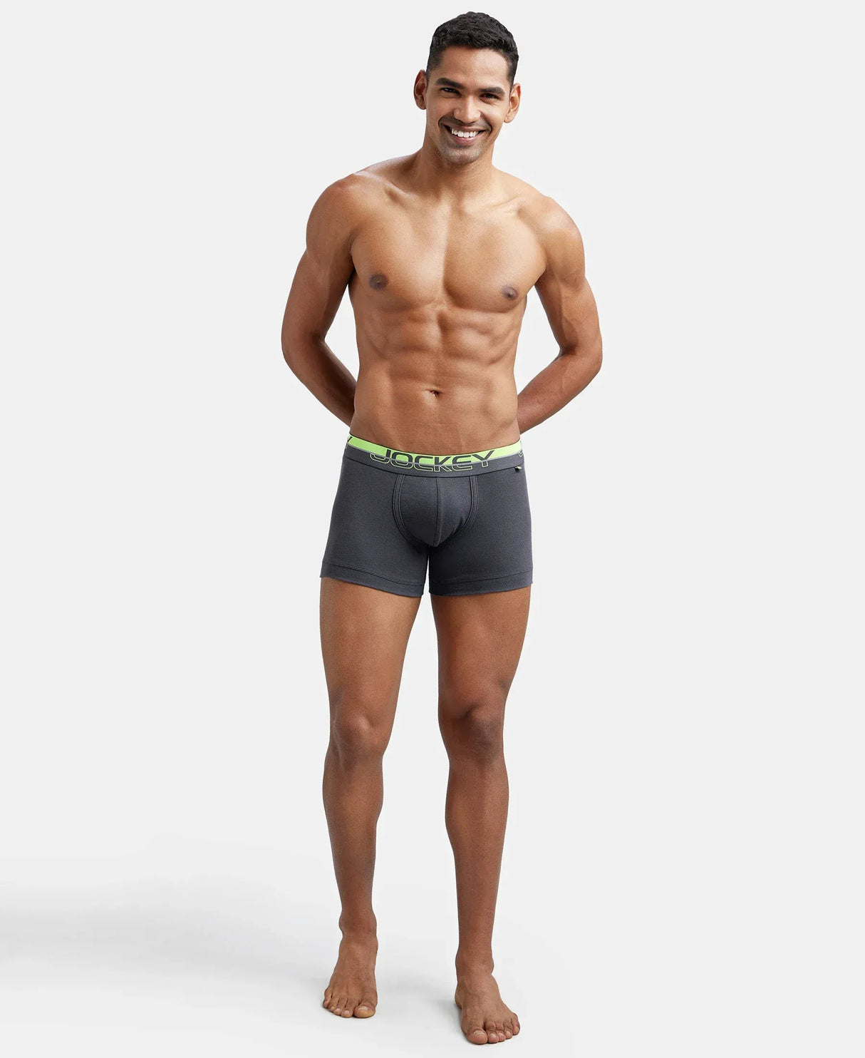 JOCKEY Super Combed Cotton Rib Solid Trunk with Ultrasoft Waistband #FP03- Asphalt