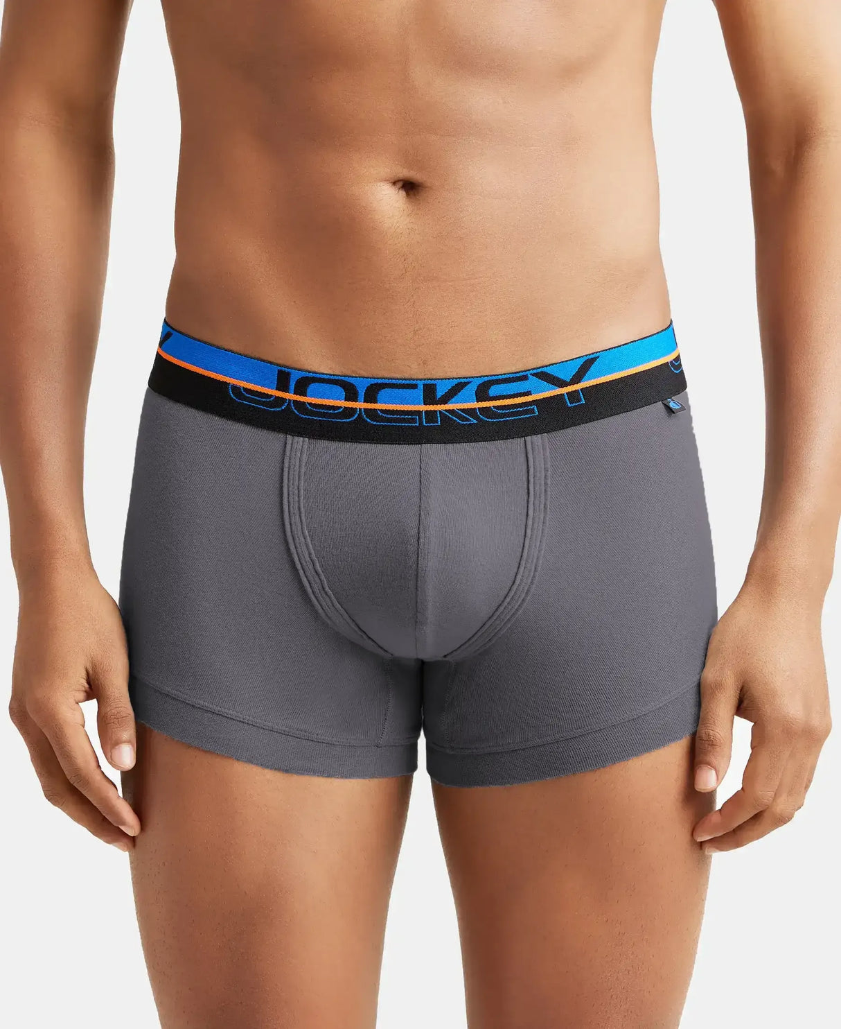 JOCKEY Super Combed Cotton Rib Solid Trunk with Ultrasoft Waistband #FP03- Smooth Grey