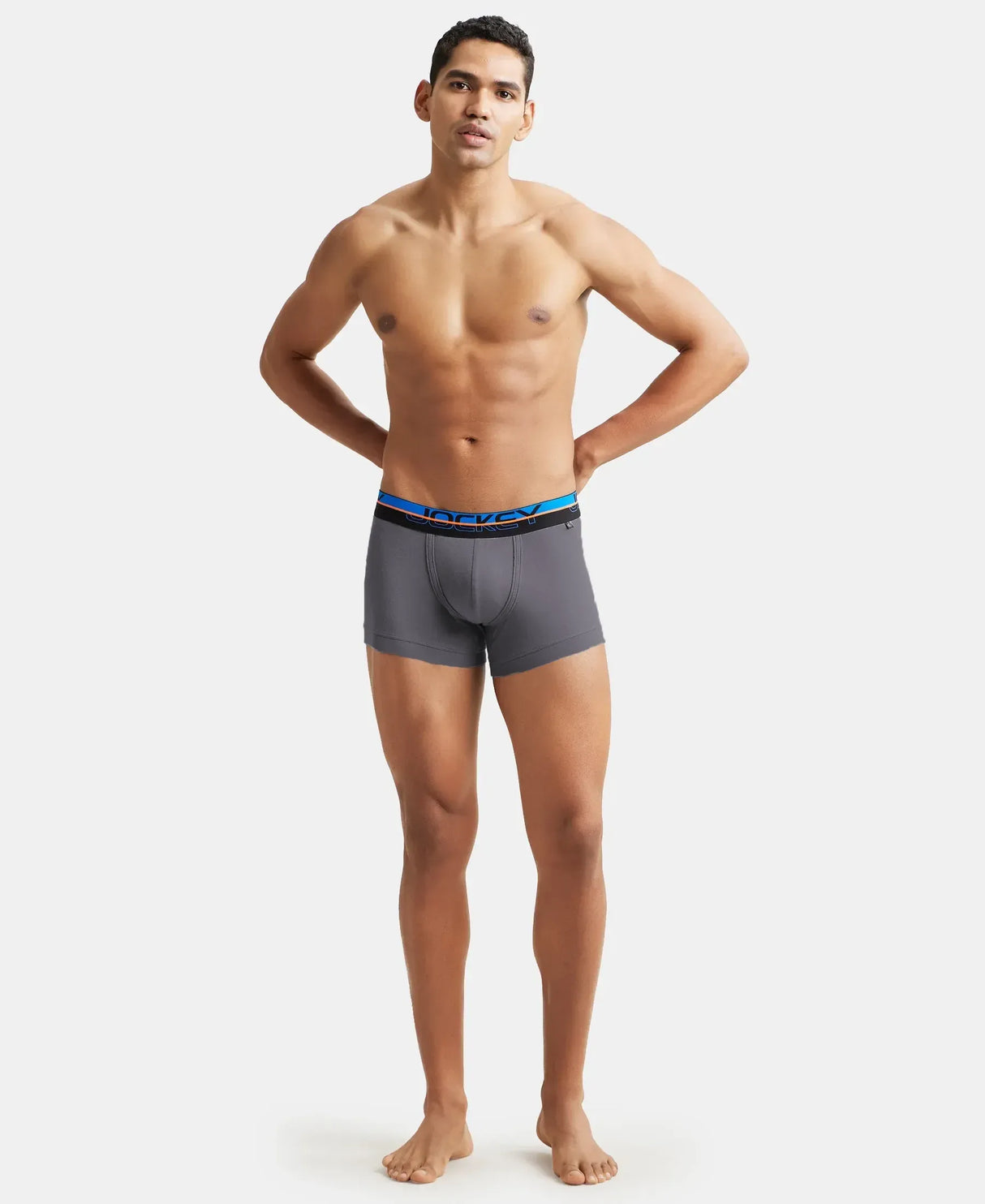 JOCKEY Super Combed Cotton Rib Solid Trunk with Ultrasoft Waistband #FP03- Smooth Grey