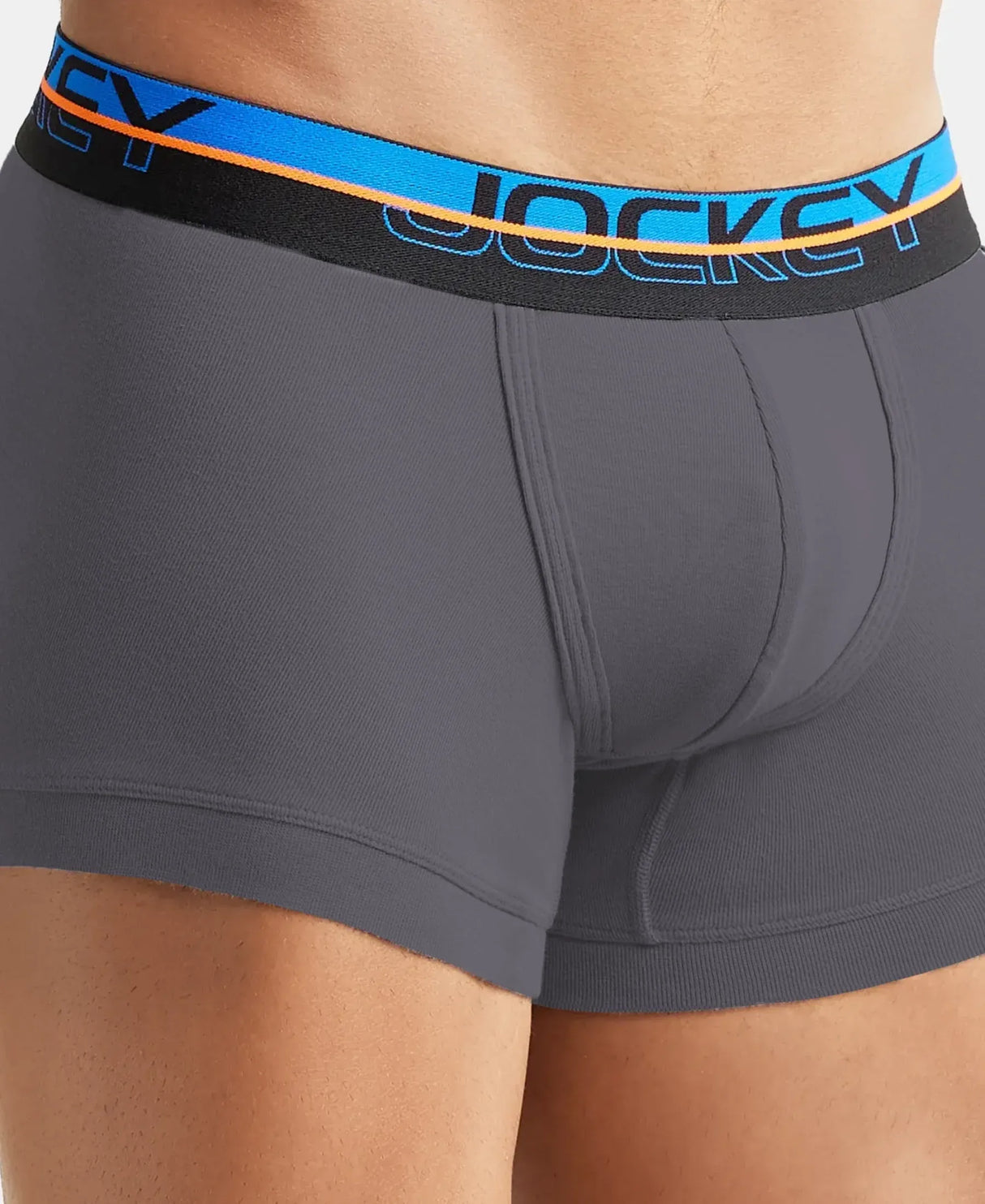 JOCKEY Super Combed Cotton Rib Solid Trunk with Ultrasoft Waistband #FP03- Smooth Grey