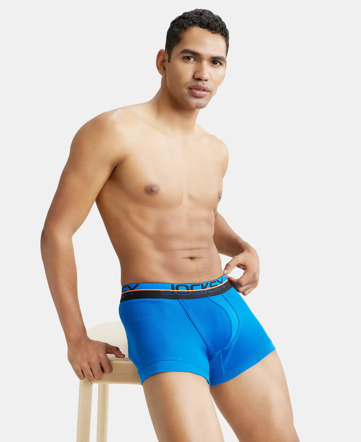 JOCKEY Super Combed Cotton Rib Solid Trunk with Ultrasoft Waistband #FP03- Rich Royal Blue