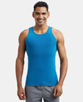 Super Combed Cotton Rib Round Neck Sleeveless Vest #FP04 - Blue Saphire