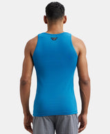 Super Combed Cotton Rib Round Neck Sleeveless Vest #FP04 - Blue Saphire