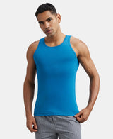 Super Combed Cotton Rib Round Neck Sleeveless Vest #FP04 - Blue Saphire