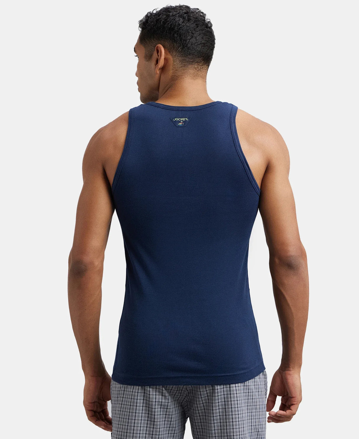 Super Combed Cotton Rib Round Neck Sleeveless Vest #FP04 - Deep Navy