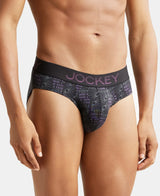 JOCKEY Super Combed Cotton Printed Brief with Ultrasoft Waistband #FP22- Black & Plum