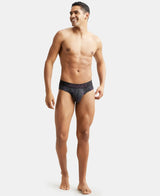 JOCKEY Super Combed Cotton Printed Brief with Ultrasoft Waistband #FP22- Black & Plum