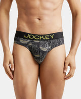 JOCKEY Super Combed Cotton Printed Brief with Ultrasoft Waistband #FP22- Black & Empire Yellow