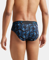 JOCKEY Super Combed Cotton Printed Brief with Ultrasoft Waistband #FP22- Black & Sky Driver