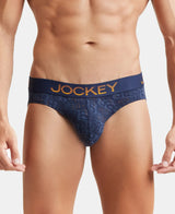 JOCKEY Super Combed Cotton Printed Brief with Ultrasoft Waistband #FP22- Navy & Autumn Glory