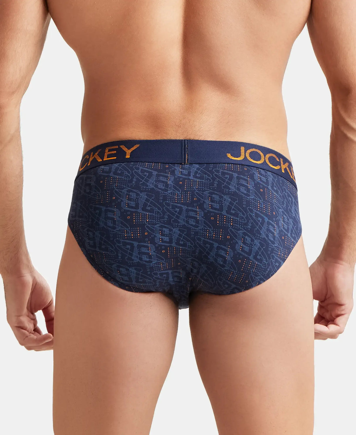 JOCKEY Super Combed Cotton Printed Brief with Ultrasoft Waistband #FP22- Navy & Autumn Glory