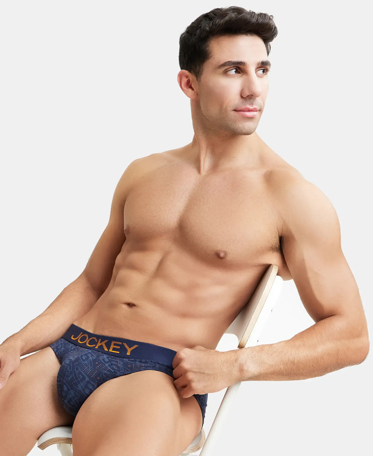 JOCKEY Super Combed Cotton Printed Brief with Ultrasoft Waistband #FP22- Navy & Autumn Glory