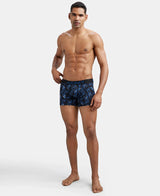 JOCKEY Super Combed Cotton Printed Trunk with Ultrasoft Waistband #FP23- Black & Sky Driver