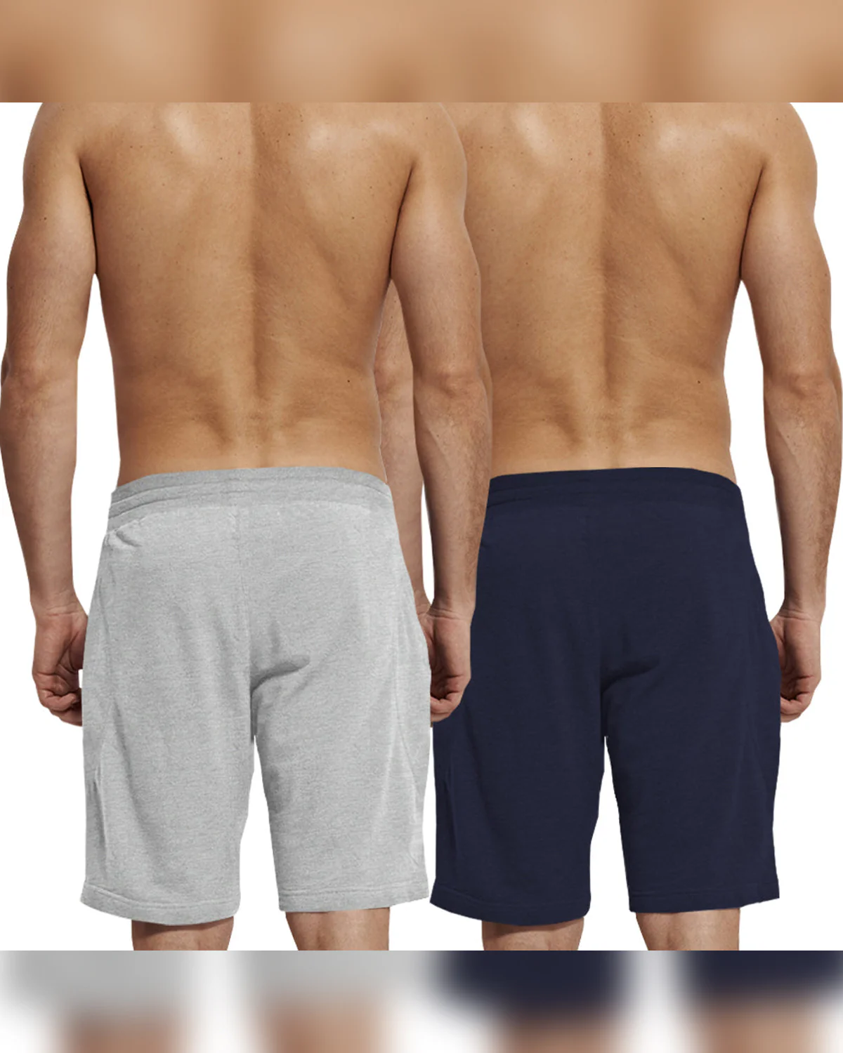 Men's Short - Navy Blue & Grey (Pack Of 2)