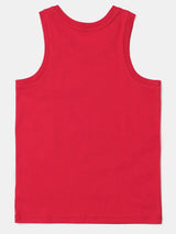 Boy's Super Combed Cotton Graphic Printed Tank Top  #AB14 - Team Red Printed