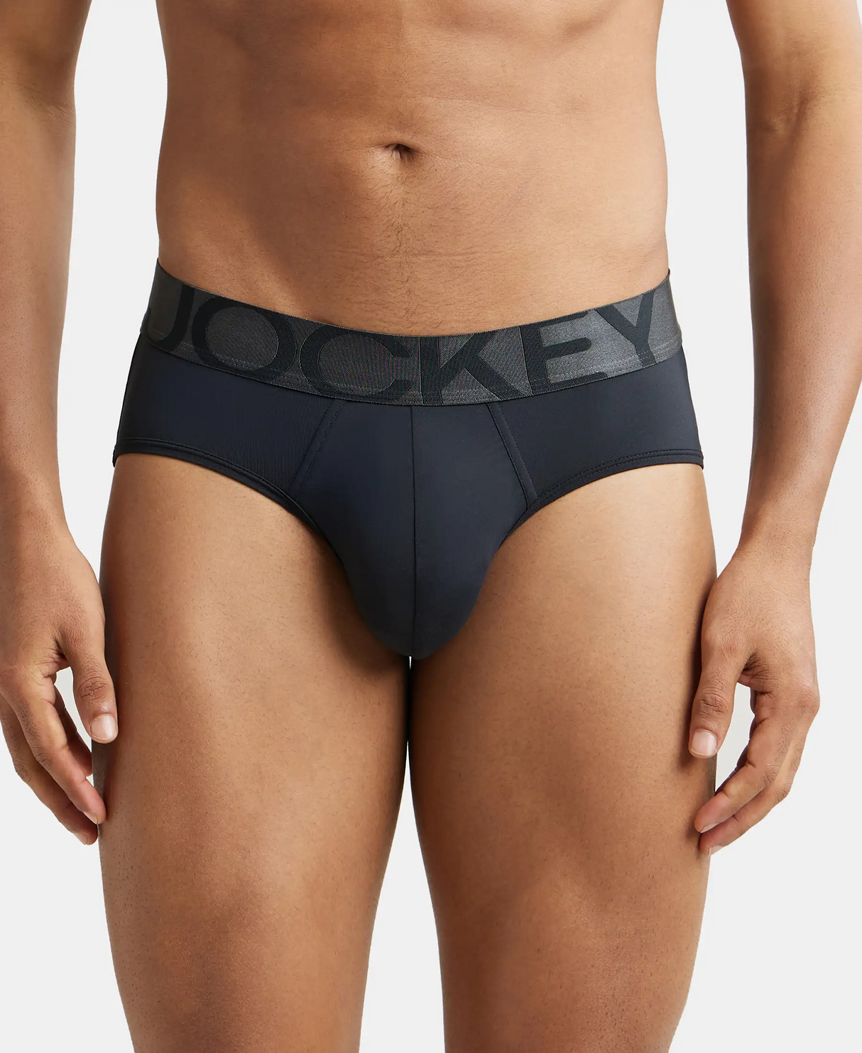 JOCKEY Tactel Microfiber Solid Brief with Moisture Move Properties #IC27- Black