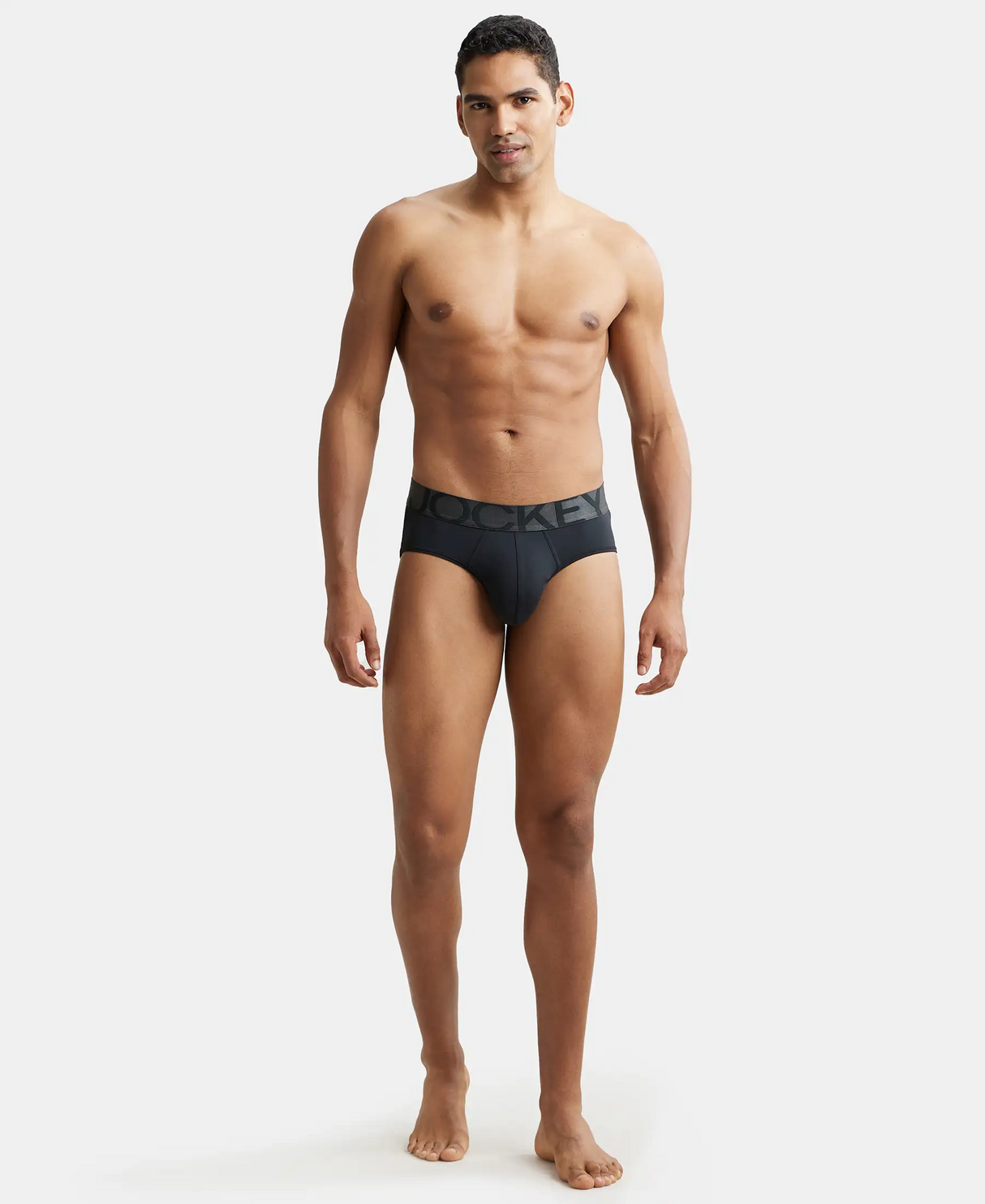 JOCKEY Tactel Microfiber Solid Brief with Moisture Move Properties #IC27- Black