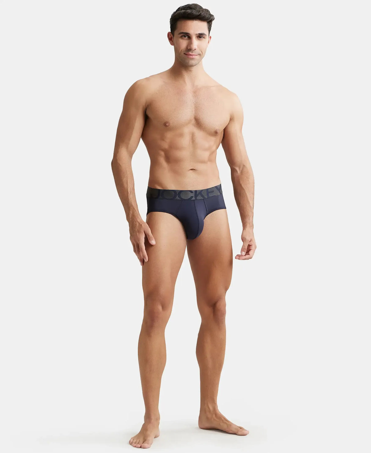 JOCKEY Tactel Microfiber Solid Brief with Moisture Move Properties #IC27- True Navy