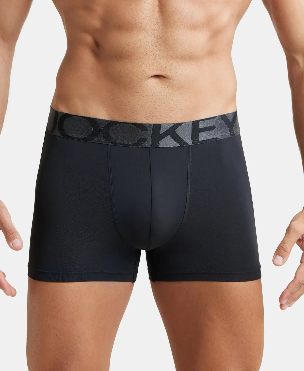 JOCKEY Tactel Microfiber Solid Trunk with Moisture Move Properties #IC28-  Black