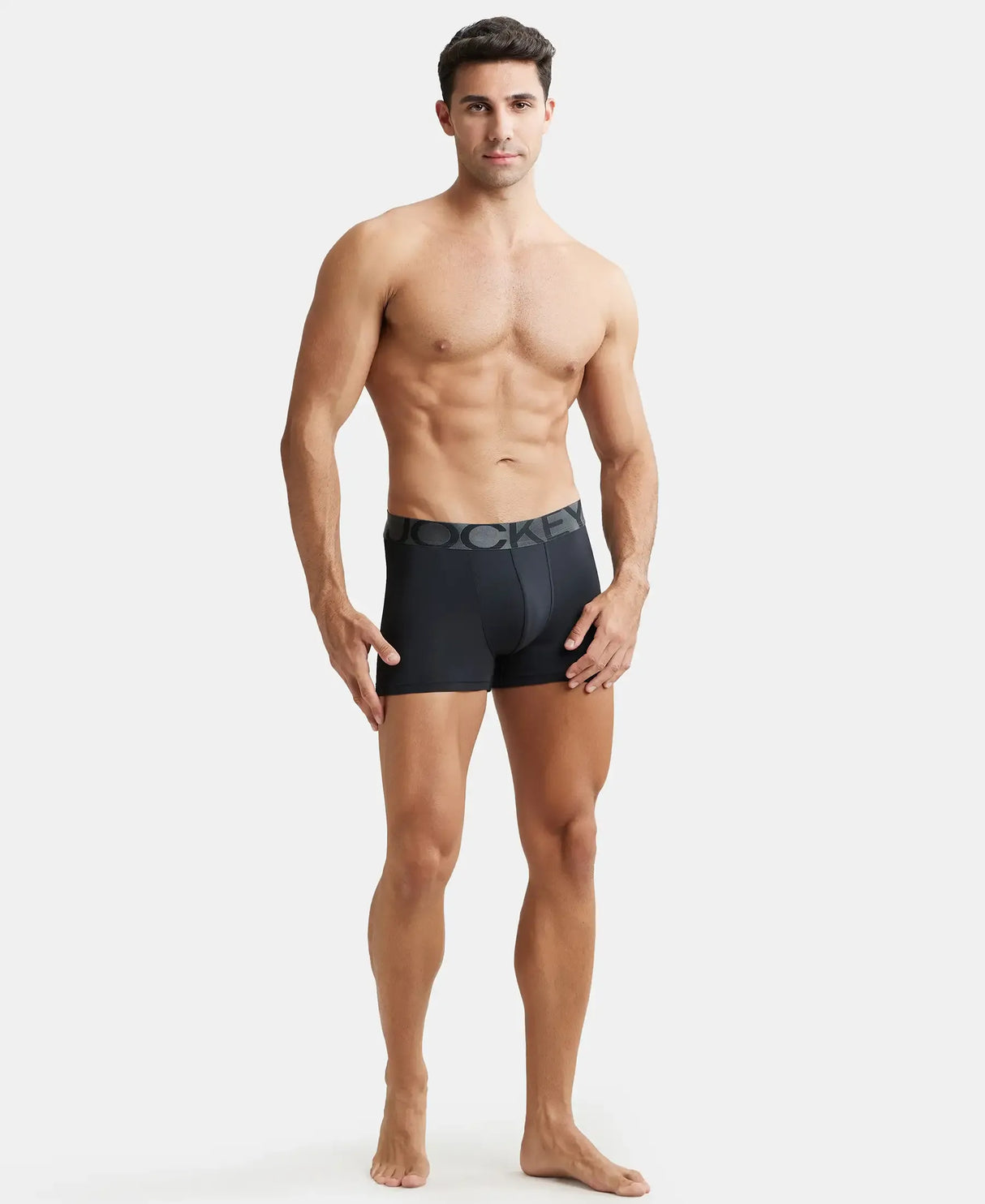 JOCKEY Tactel Microfiber Solid Trunk with Moisture Move Properties #IC28-  Black