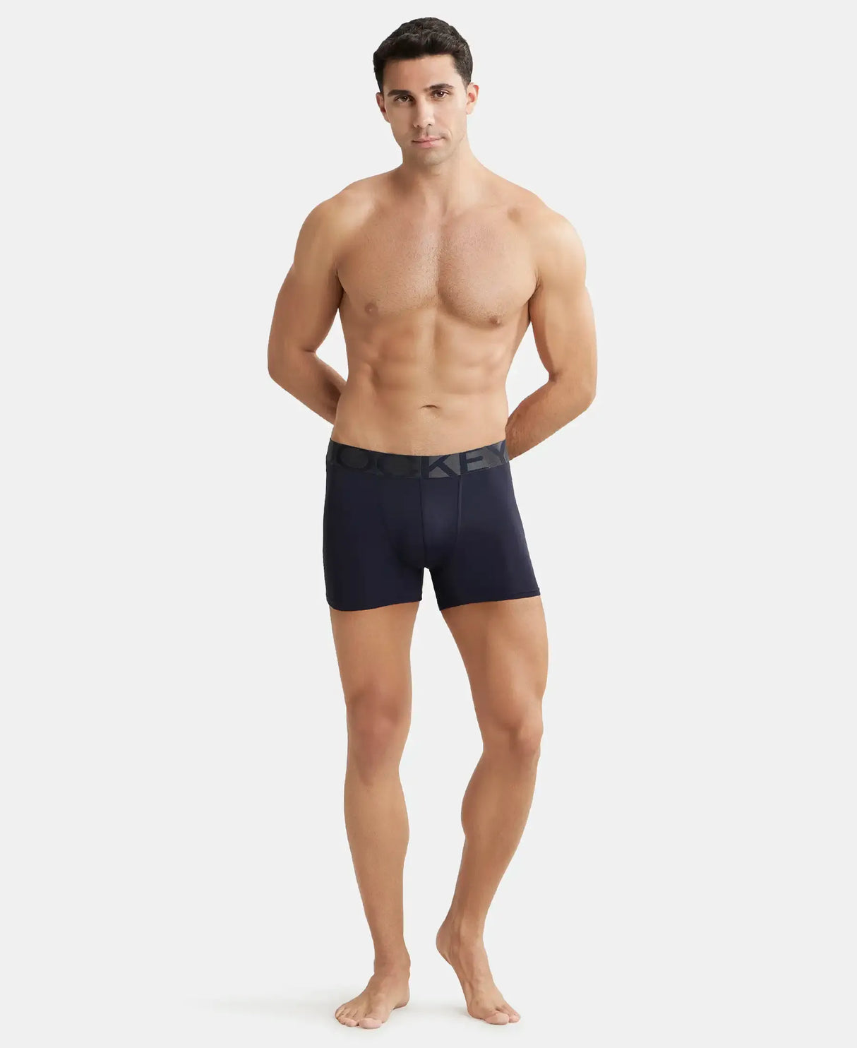 JOCKEY Tactel Microfiber Solid Trunk with Moisture Move Properties #IC28- True Navy