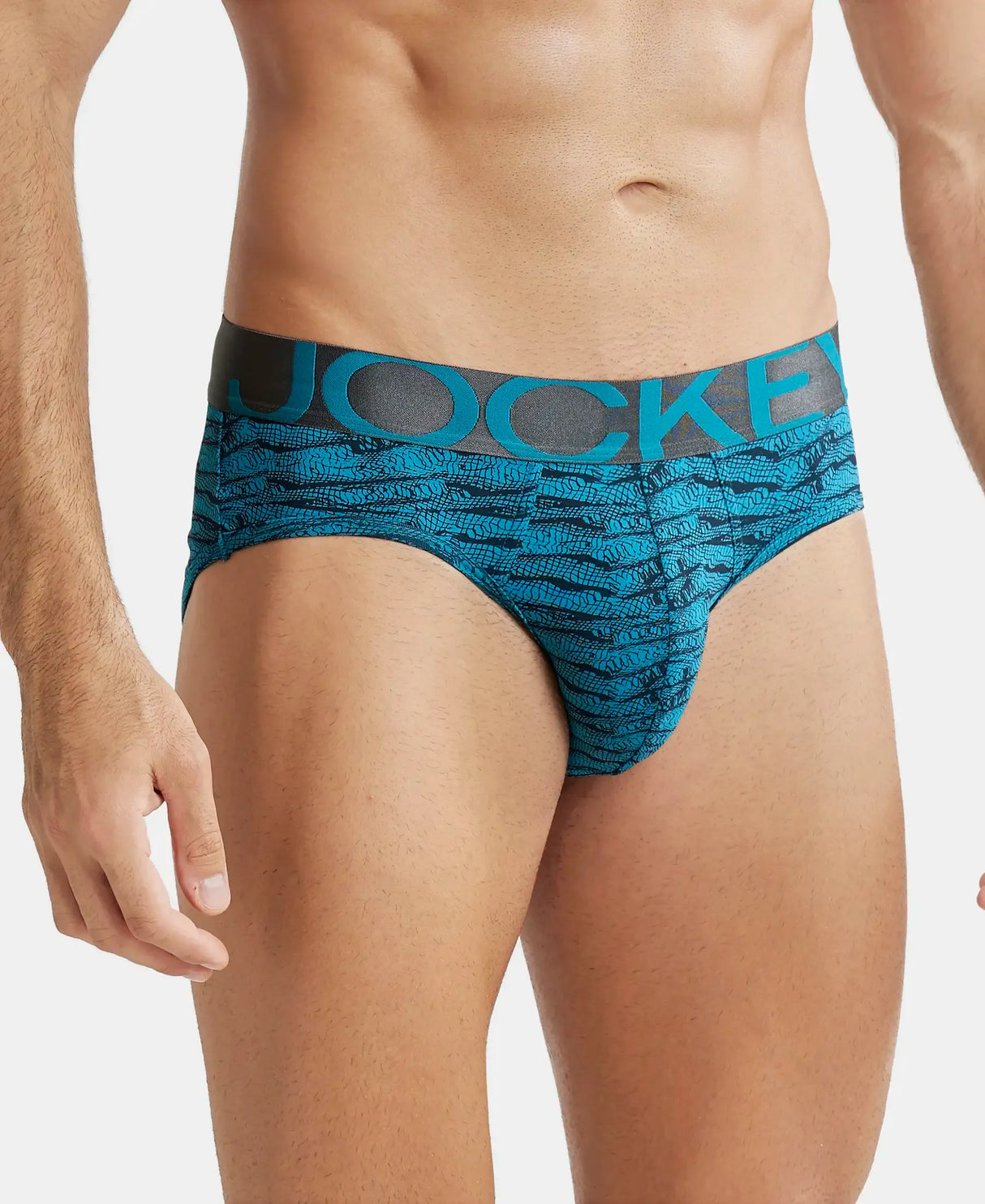 JOCKEY Tactel Microfiber Printed Brief with Moisture Move Properties #IC29 - Ocean Depth Prints