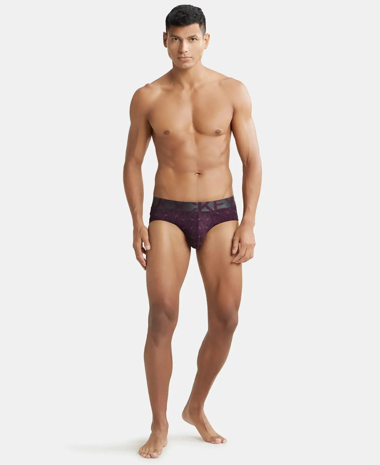 JOCKEY Tactel Microfiber Printed Brief With Moisture Move Properties #IC29- Potent Purple Printed