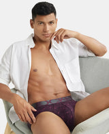 JOCKEY Tactel Microfiber Printed Brief With Moisture Move Properties #IC29- Potent Purple Printed