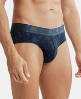 JOCKEY Tactel Microfiber Printed Brief with Moisture Move Properties #IC29- Petrol Base Printed