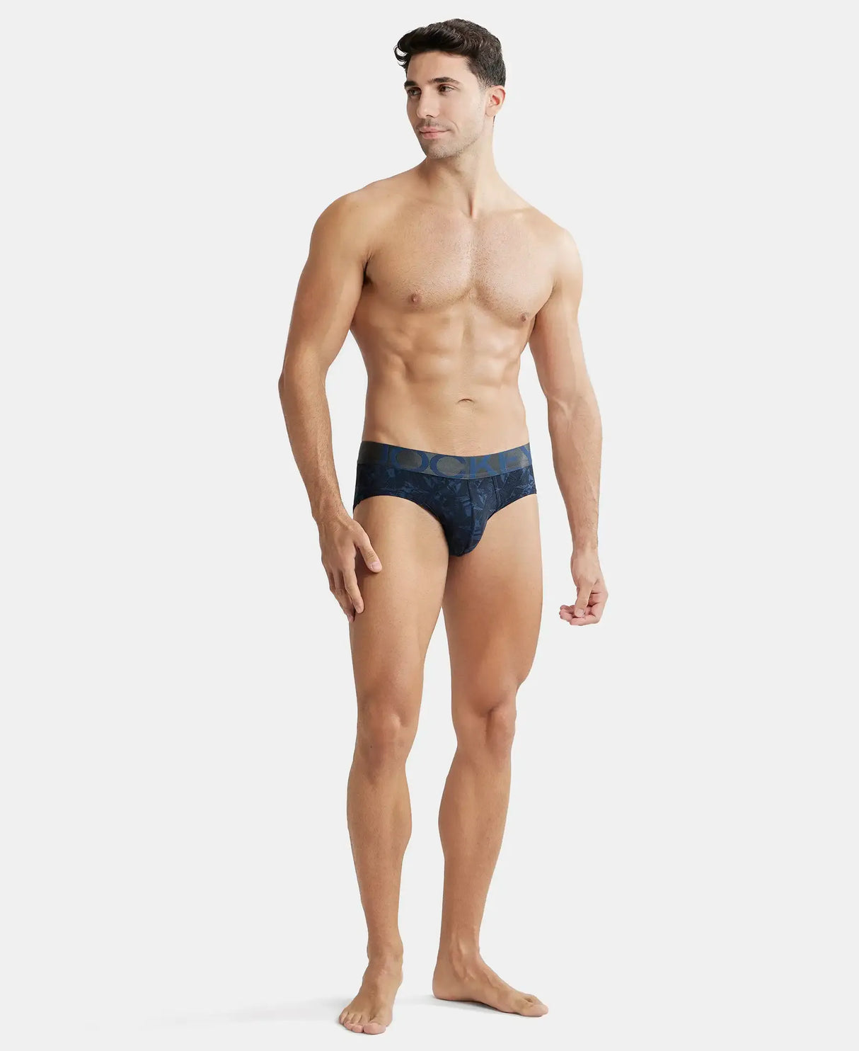 JOCKEY Tactel Microfiber Printed Brief with Moisture Move Properties #IC29- Petrol Base Printed