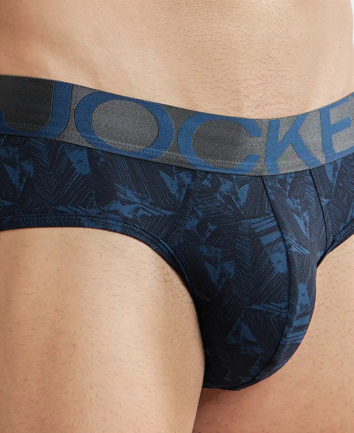 JOCKEY Tactel Microfiber Printed Brief with Moisture Move Properties #IC29- Petrol Base Printed