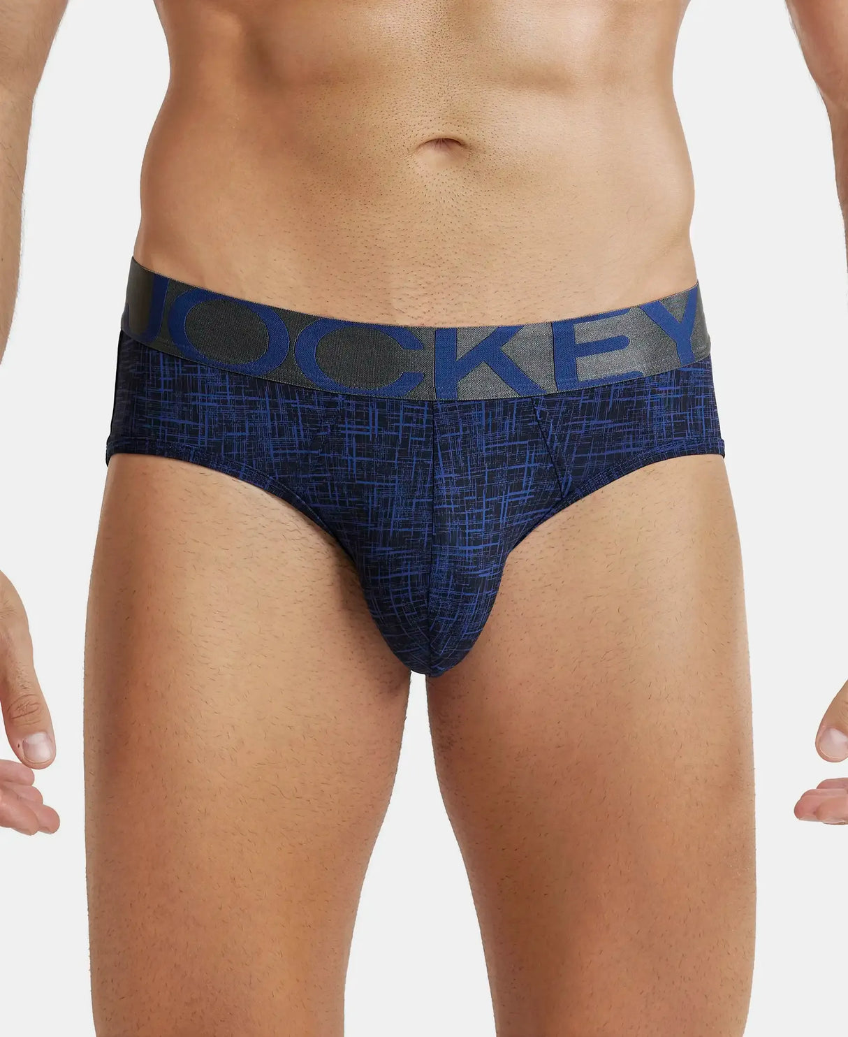 JOCKEY Tactel Microfiber Printed Brief with Moisture Move Properties #IC29- Rich Royal Blue Printed