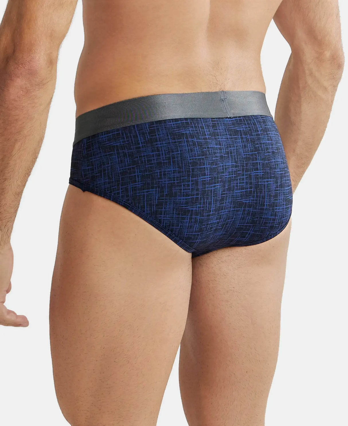 JOCKEY Tactel Microfiber Printed Brief with Moisture Move Properties #IC29- Rich Royal Blue Printed