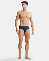 JOCKEY Tactel Microfiber Printed Brief with Moisture Move Properties #IC29- Rich Royal Blue Printed