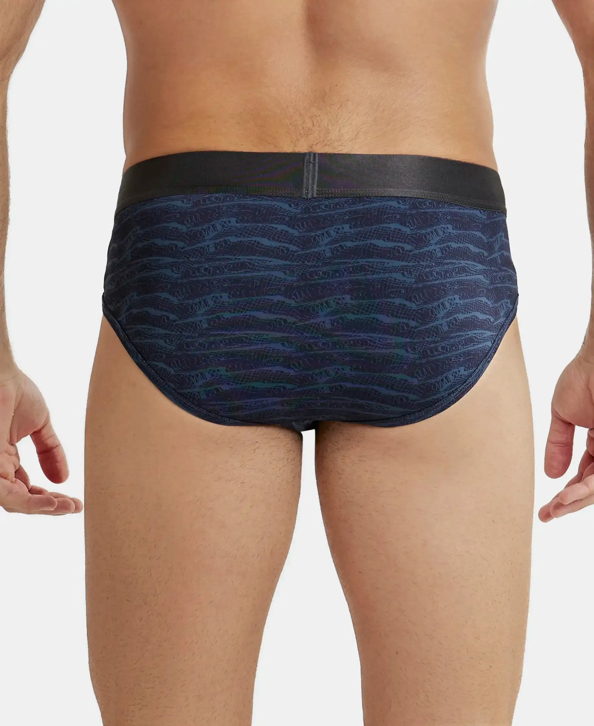 JOCKEY Tactel Microfiber Printed Brief with Moisture Move Properties #IC29- True Navy Printed