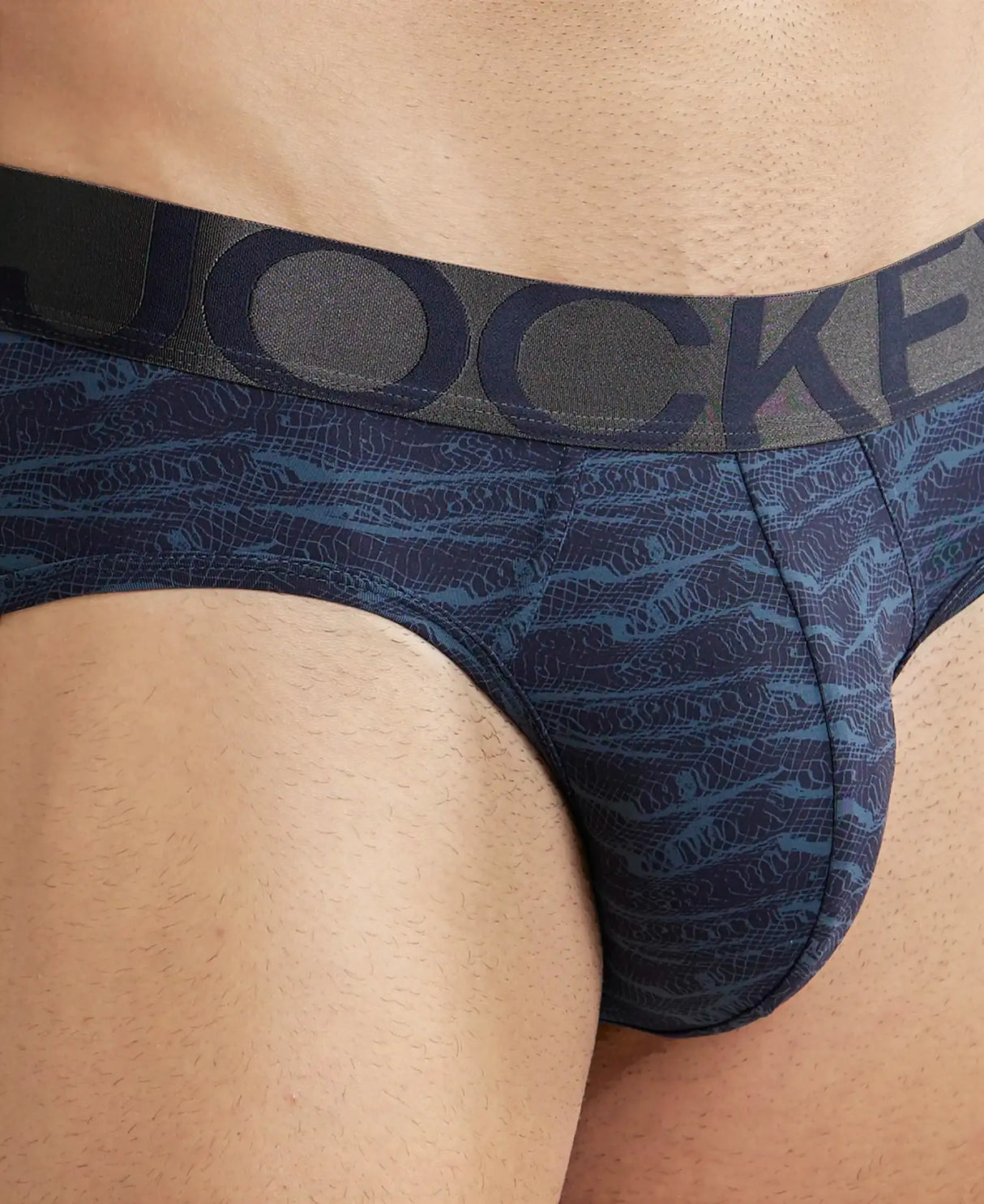 JOCKEY Tactel Microfiber Printed Brief with Moisture Move Properties #IC29- True Navy Printed