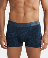 JOCKEY Tactel Microfiber Printed Trunk with Moisture Move Properties #IC30- Petrol Base Printed